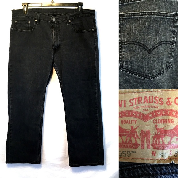 Levi's Other - Levis 559 Relaxed Straight Black Jeans Mens 38x30
